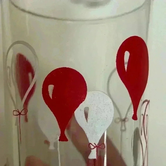 Vintage 70s Collectable Nutella Balloon Design Glass Pitcher and Tumblers Set - Picture 6 of 14